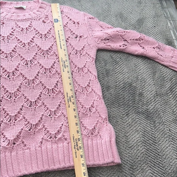 Red Valentino Pink Open-Knit Wool Blend Sweater Size M Made in Italy - Picture 7 of 11
